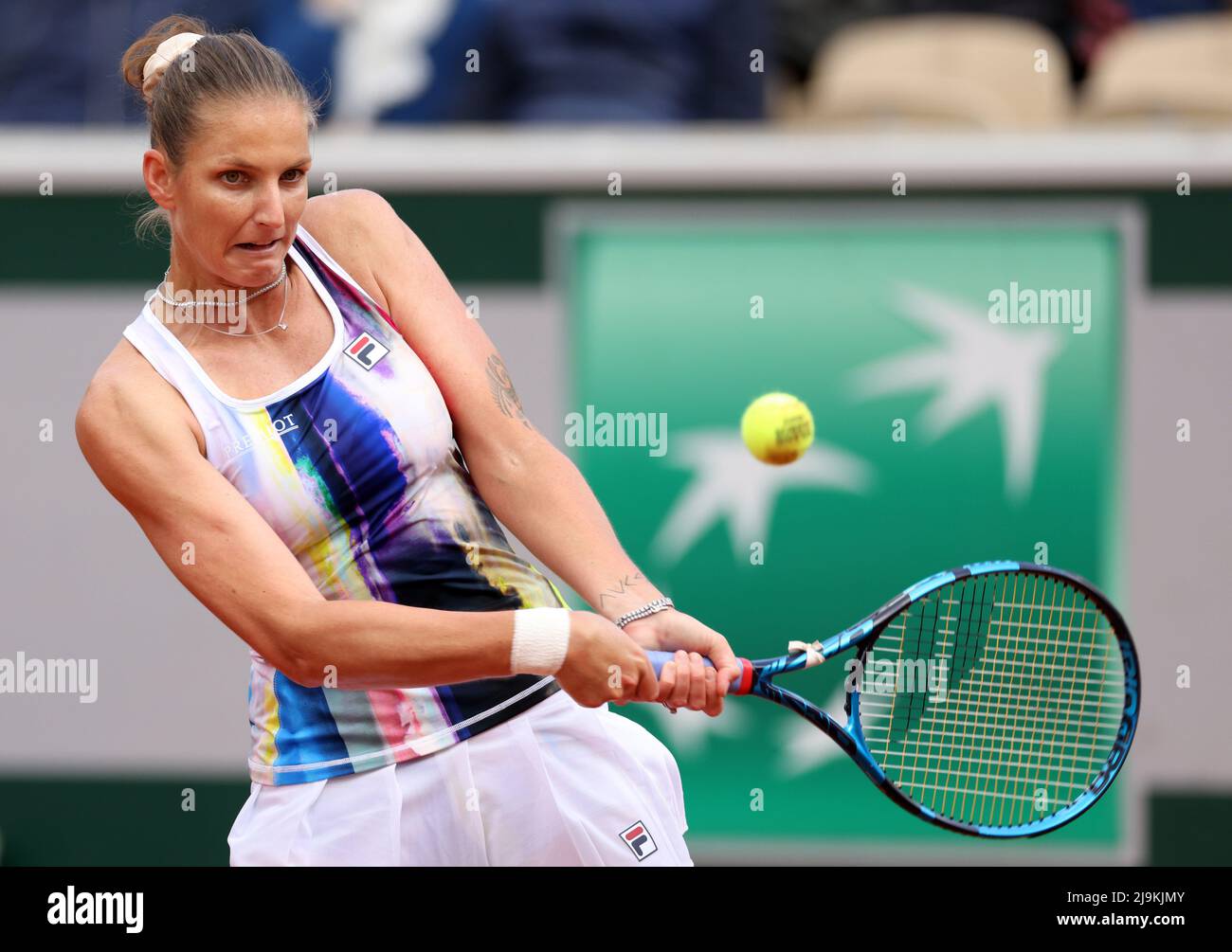 Tennis - French Open - Roland Garros, Paris, France - May 24, 2022 Czech  Republic's Karolina Pliskova in action during her first round match against  France's Tessah Andrianjafitrimo REUTERS/Yves Herman Stock Photo - Alamy