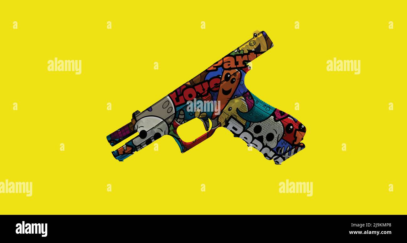 cartoon gun illustration graphic art Stock Vector