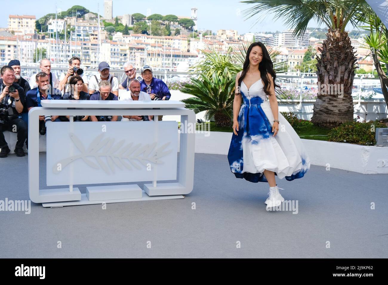 Cannes, France. 24th May, 2022. Cannes, France, Tuesday, May. 24, 2022 - Tang Wei is seen at the Decision To Leave photocall during the 75th Cannes Film Festival at Palais des Festivals et des Congrès de Cannes . Picture by Credit: Julie Edwards/Alamy Live News Stock Photo