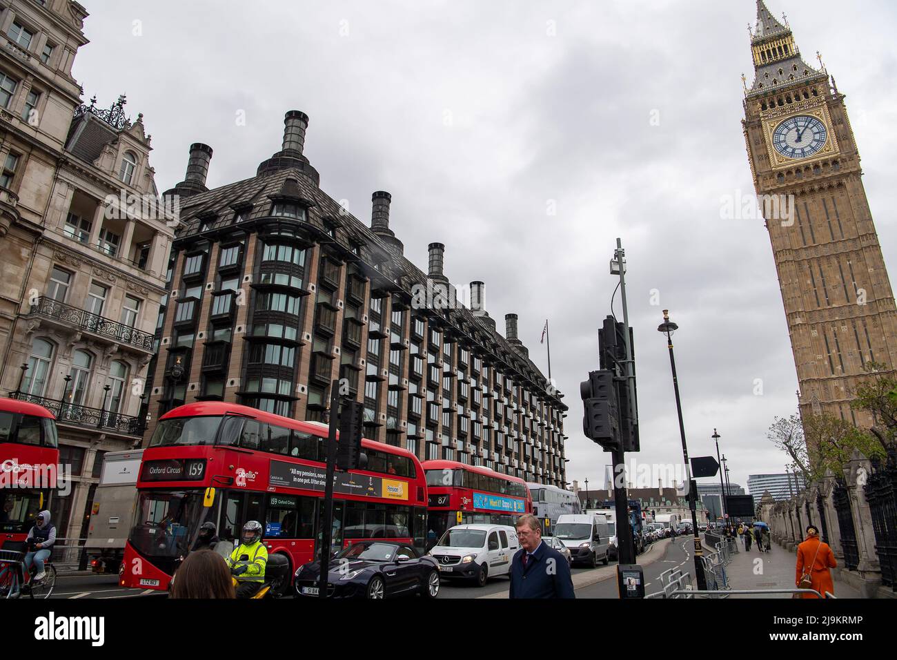 Westminster, London, UK. 11th May, 2022. A wet day outside Portcullis House in London. Credit: Maureen McLean/Alamy Stock Photo