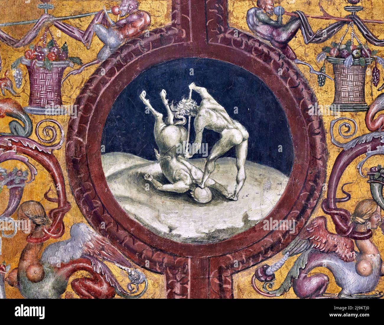 Eracle e il Centauro - affresco nella Cappella di San Brizio  - Luca Signorelli  - 1502   - Orvieto ( Terni), Italia, Duomo di S.Maria Assunta Stock Photo