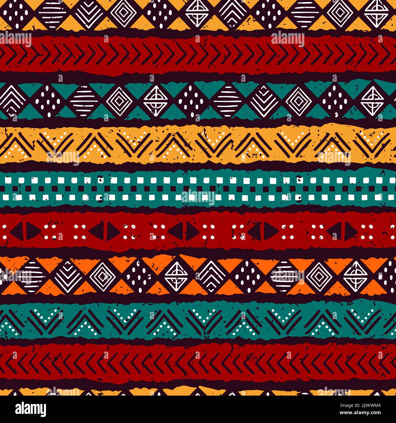 Hand drawn abstract seamless pattern, ethnic background, african style ...