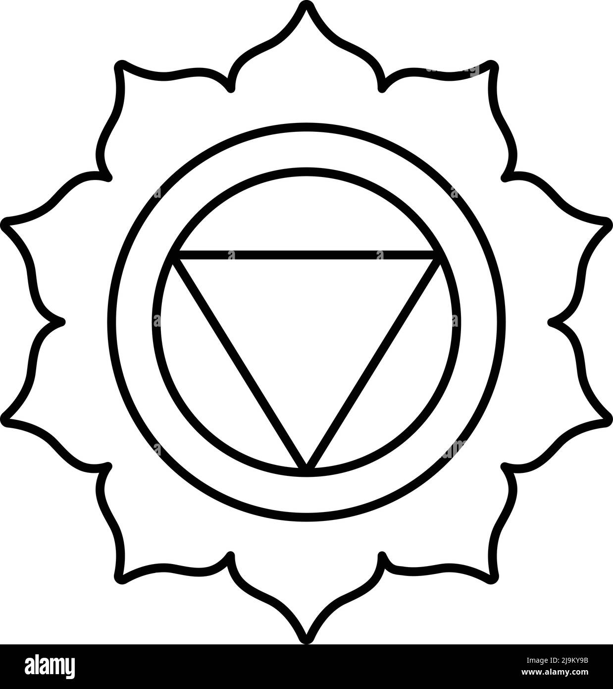 Illustration Of Anahata Symbol Icon In Line Art. Stock Vector