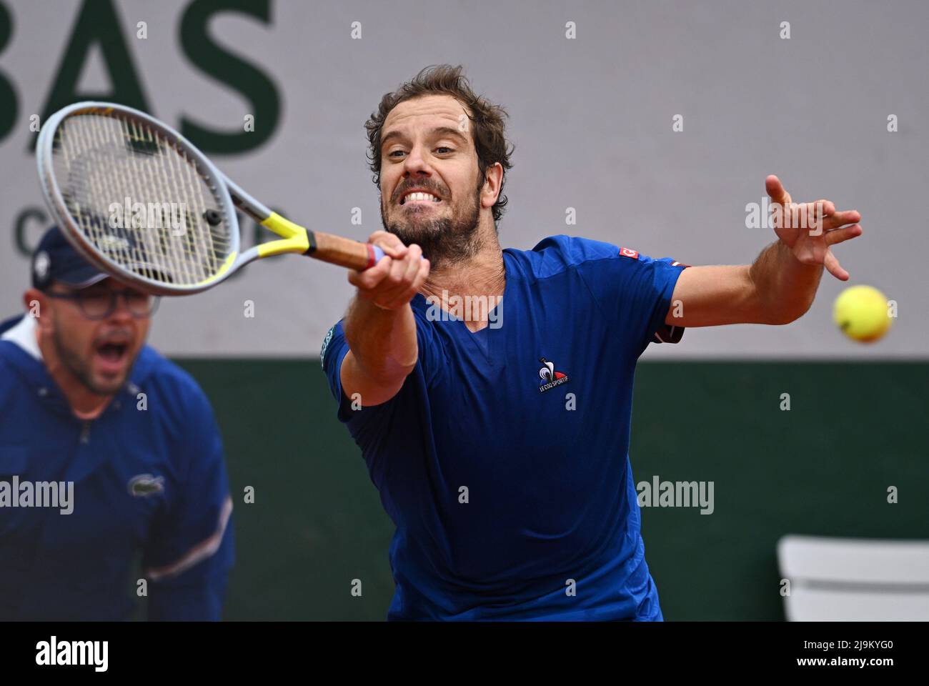 Tennis - French Open - Roland Garros, Paris, France - May 24, 2022 France's Richard  Gasquet in action during his first round match against South Africa's Lloyd  Harris REUTERS/Dylan Martinez Stock Photo - Alamy