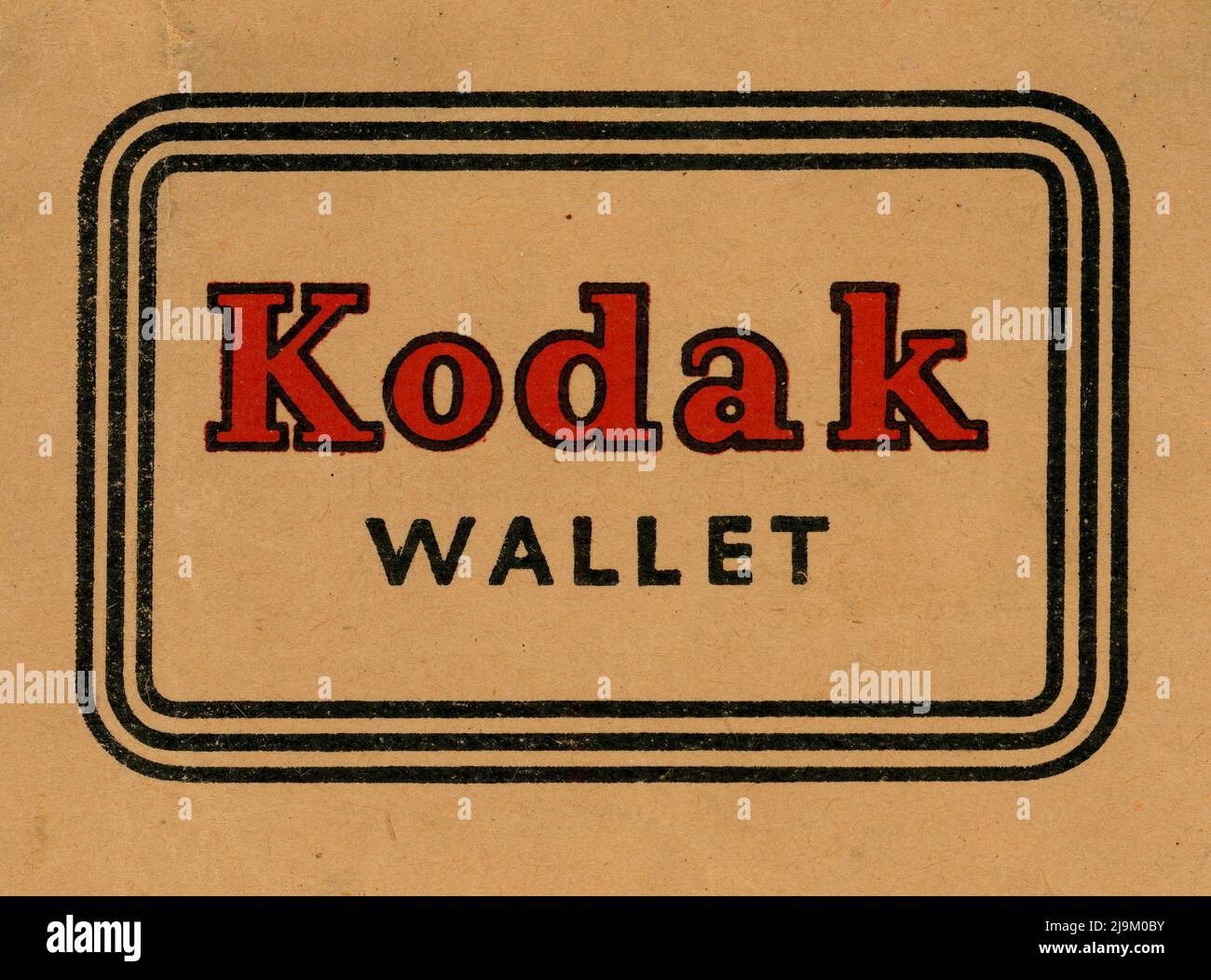 1930's Kodak logo on an original photo wallet used by a British customer  in 1937, U.K. Stock Photo