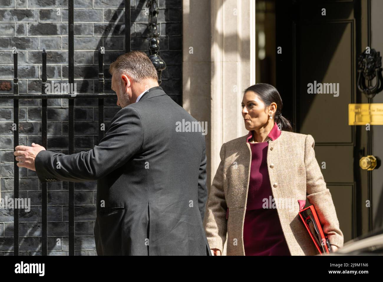 London, UK. 24th May, 2022. Pritti Patel, Home Secretary, leaves a cabinet meeting at 10 Downing Street London. Credit: Ian Davidson/Alamy Live News Stock Photo