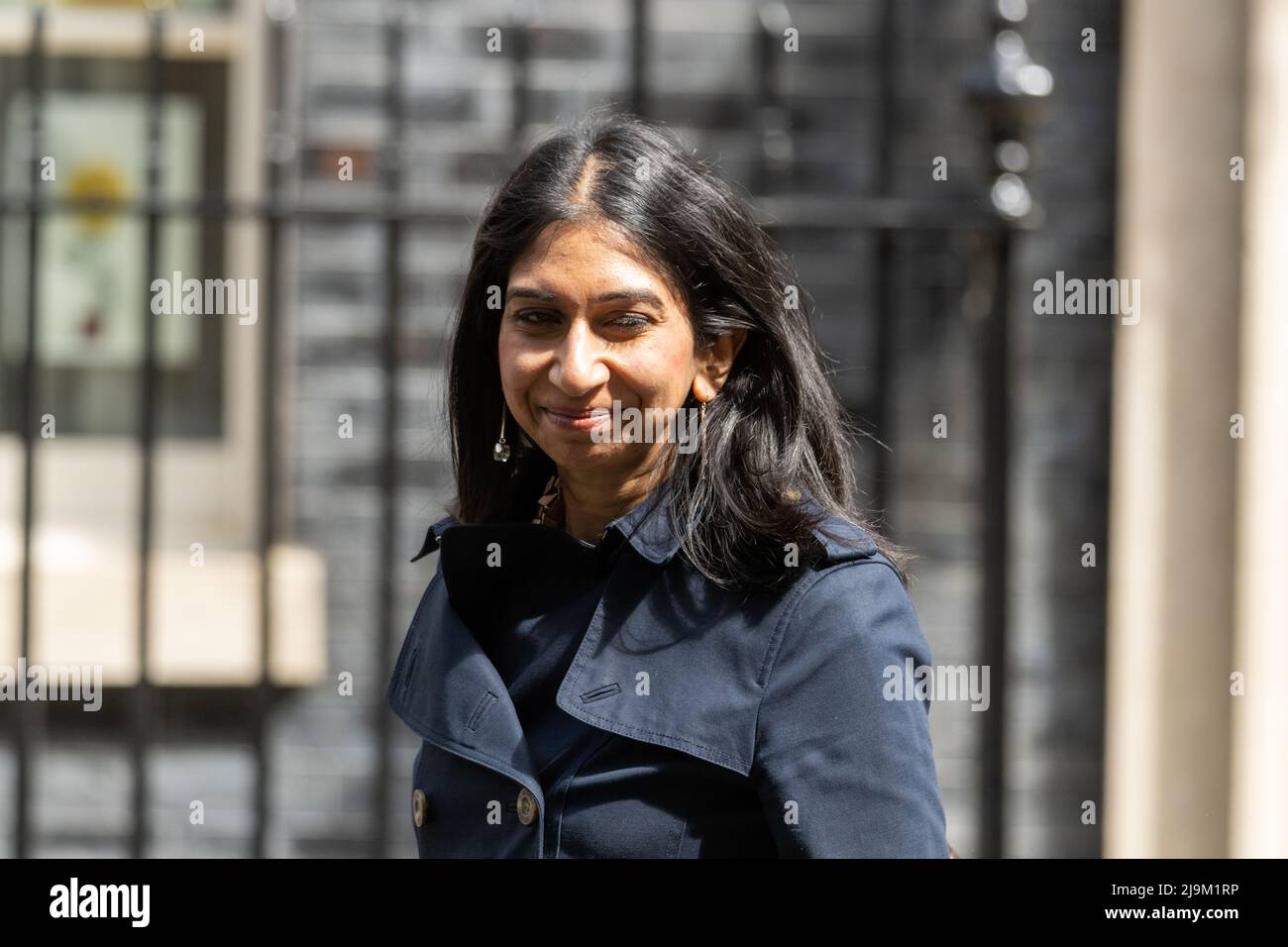 London, UK. 24th May, 2022. Suella Braverman, Attorney General, leaves a cabinet meeting at 10 Downing Street London. Credit: Ian Davidson/Alamy Live News Stock Photo