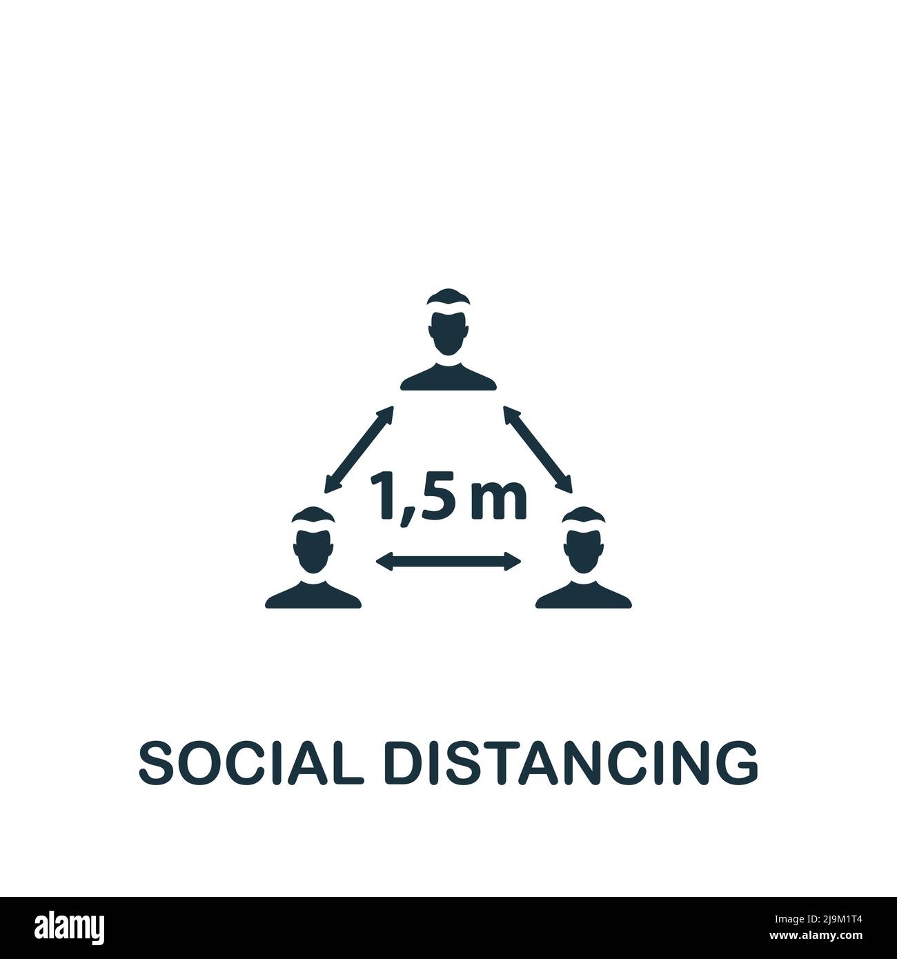 Social Distancing icon. Monochrome simple Quarantine icon for templates ...