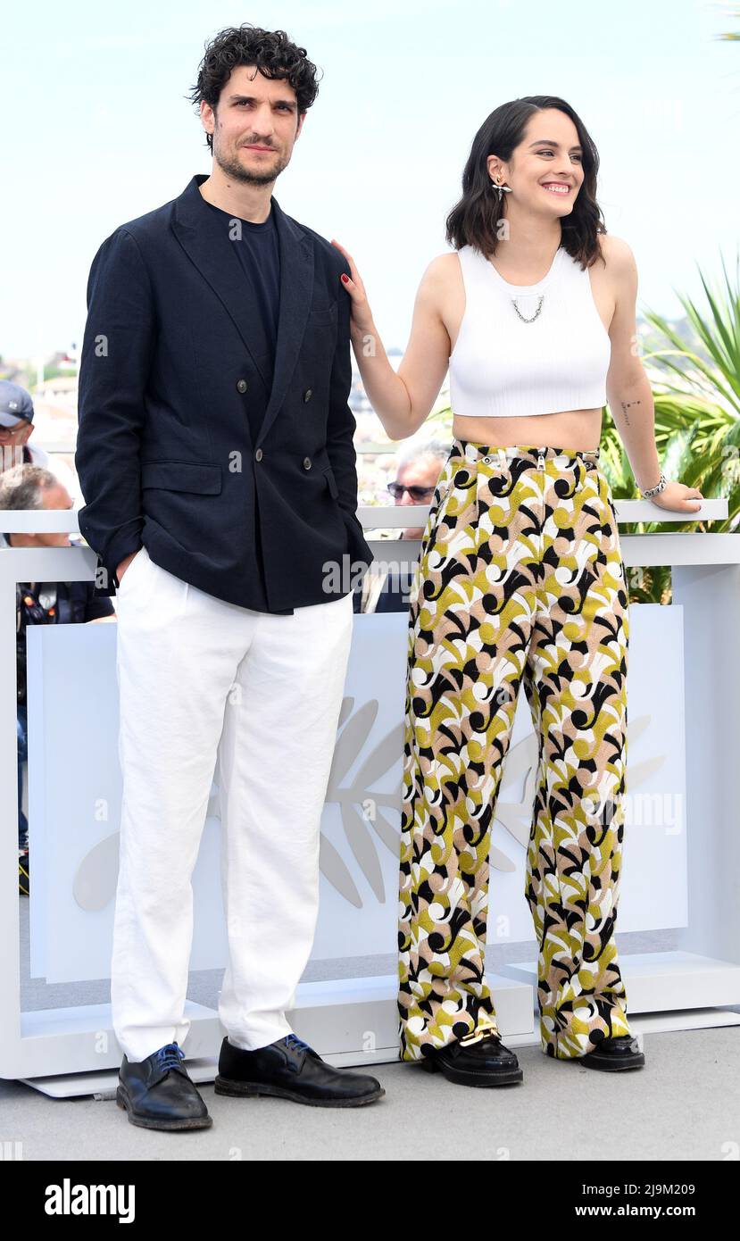 Cannes, France. 24th May, 2022. French actor/director Louis Garrel and  actress Noemie Merlant attend the photo call for The Innocent at Palais des  Festivals at the 75th Cannes Film Festival, France on