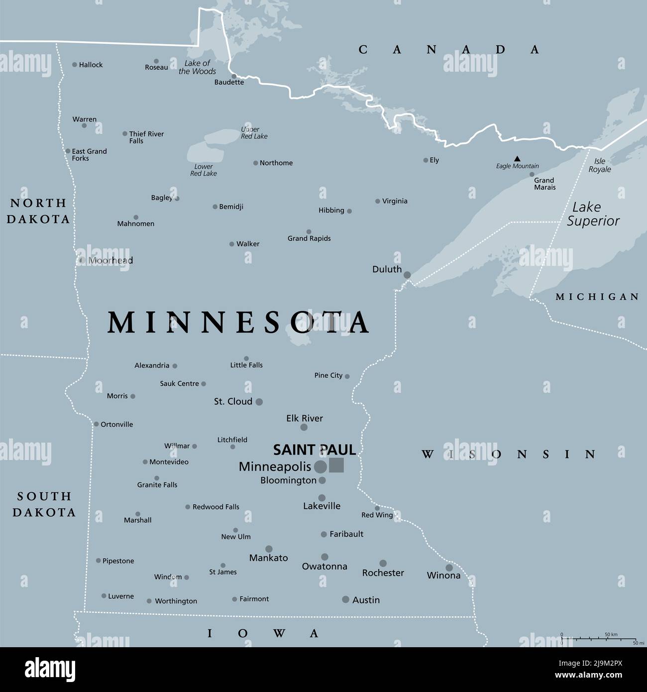 Map of Minneapolis, St. Paul and Minnesota Stock Photo - Alamy