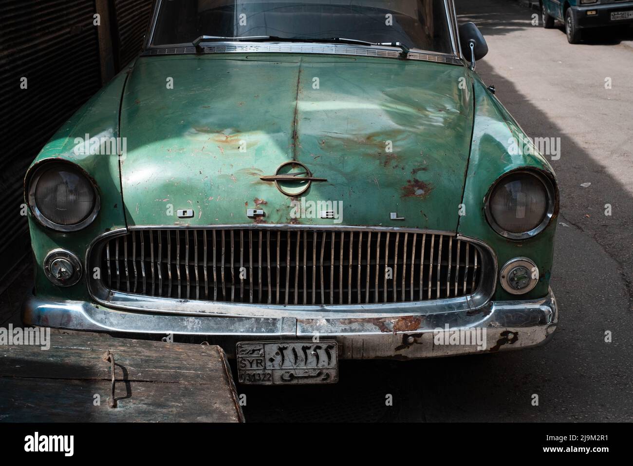 Damascus, Syria may, 2022 Oldtimer or old Car (Opel) in vintage