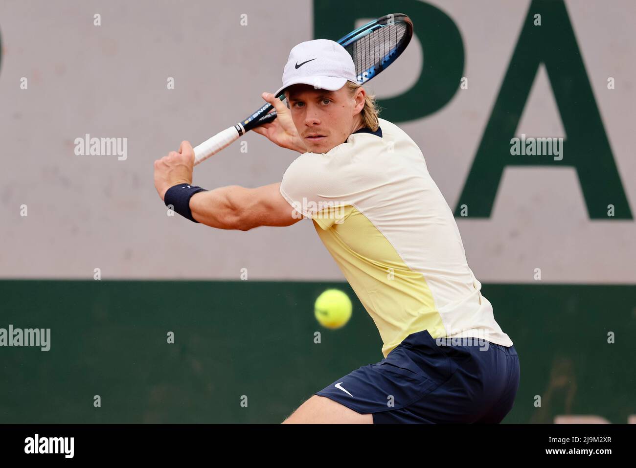 Paris, France. 24th May, 2022. Tennis player Denis Shapovalov from Canada  at the 2022 French Open Grand Slam tennis tournament in Roland Garros,  Paris, France. Frank Molter/Alamy Live news Stock Photo - Alamy