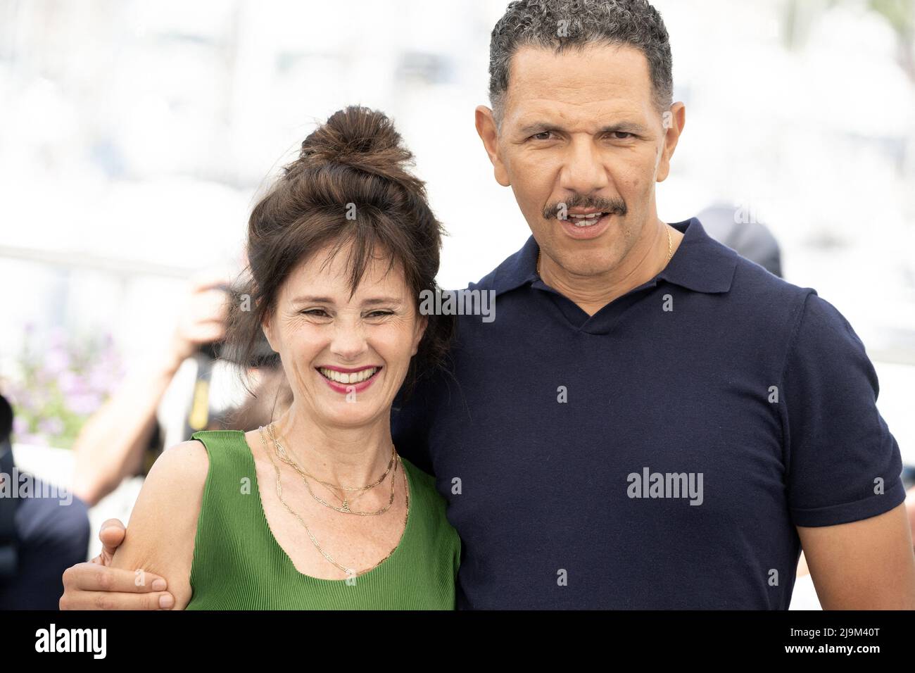 Anouk Grinberg and Roschdy Zem attend the photocall for L'Innocent during the 75th annual Cannes film festival at Palais des Festivals on May 24, 2022 in Cannes, France. Photo by David Niviere/ABACAPRESS.COM Stock Photo
