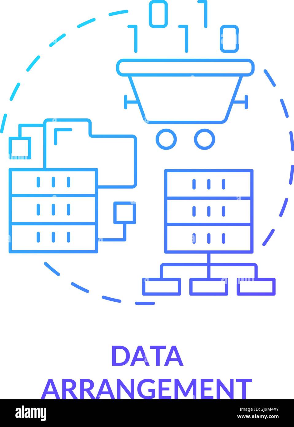Data arrangement blue gradient concept icon Stock Vector Image & Art ...