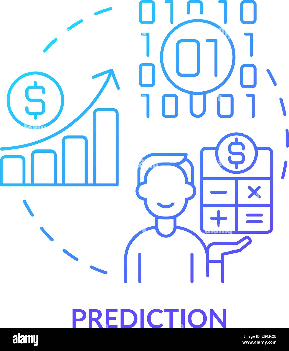 Prediction blue gradient concept icon Stock Vector