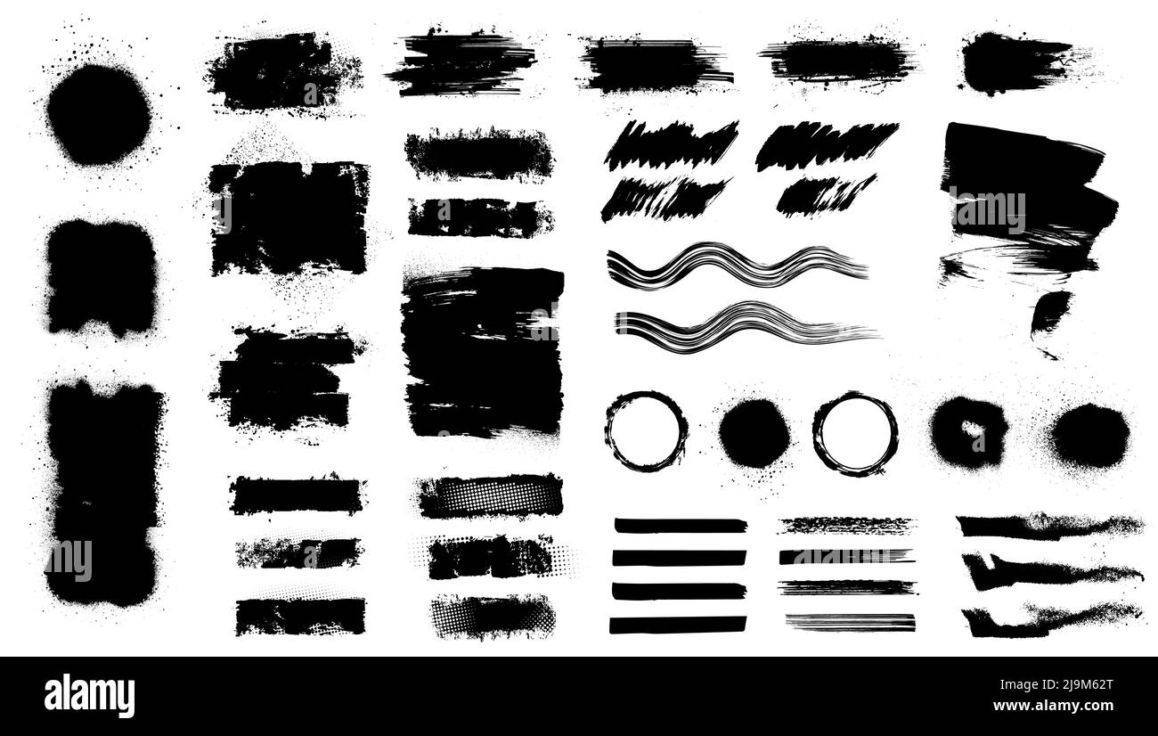Ink Paintbrush and Brushstroke texture template Stock Vector Image