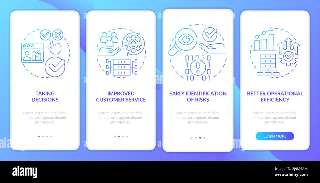 Advantages of big data blue gradient onboarding mobile app screen Stock ...