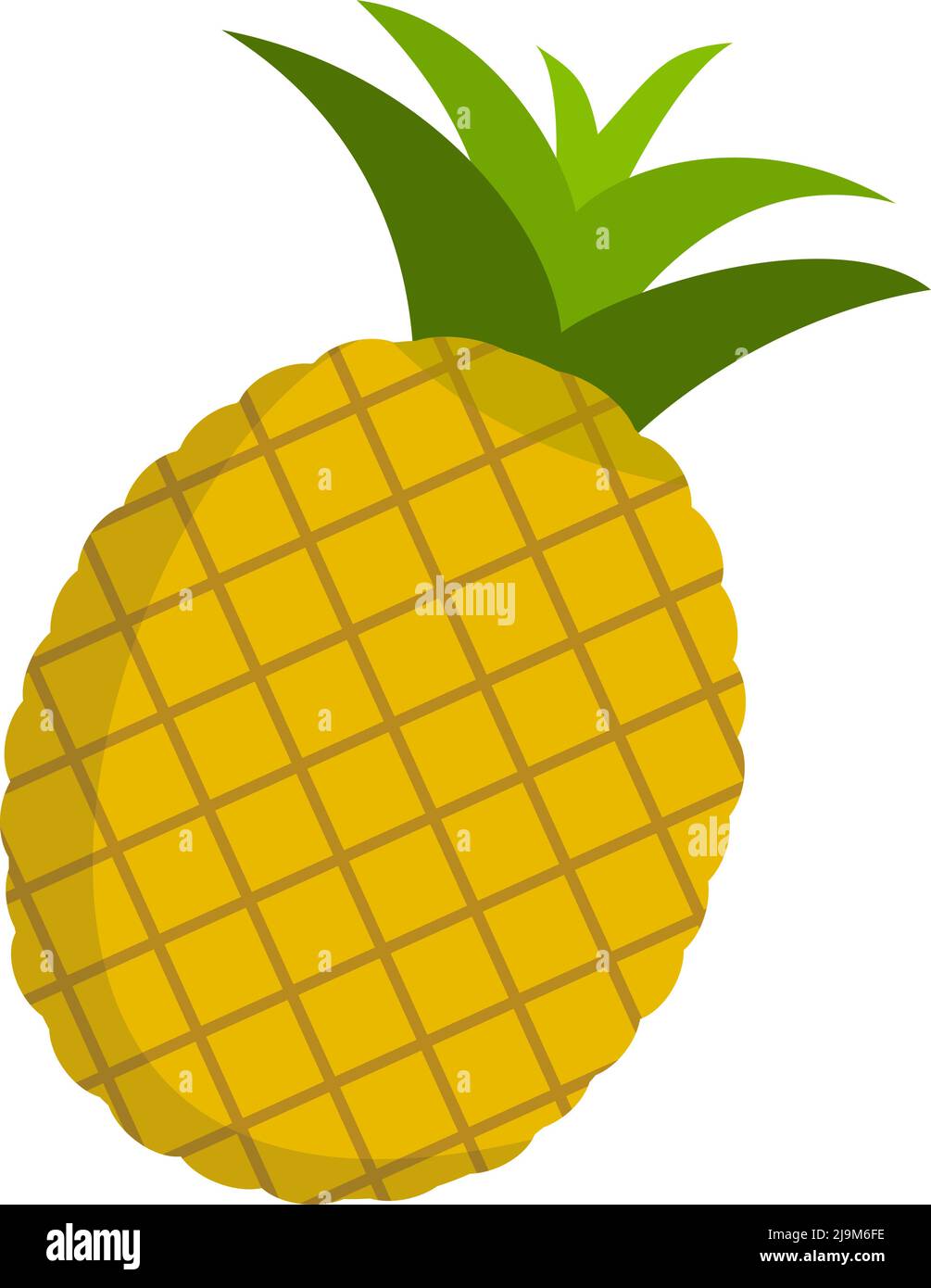 fresh ripe pinapple isolated on white background, pineapple symbol vector illustration Stock Vector
