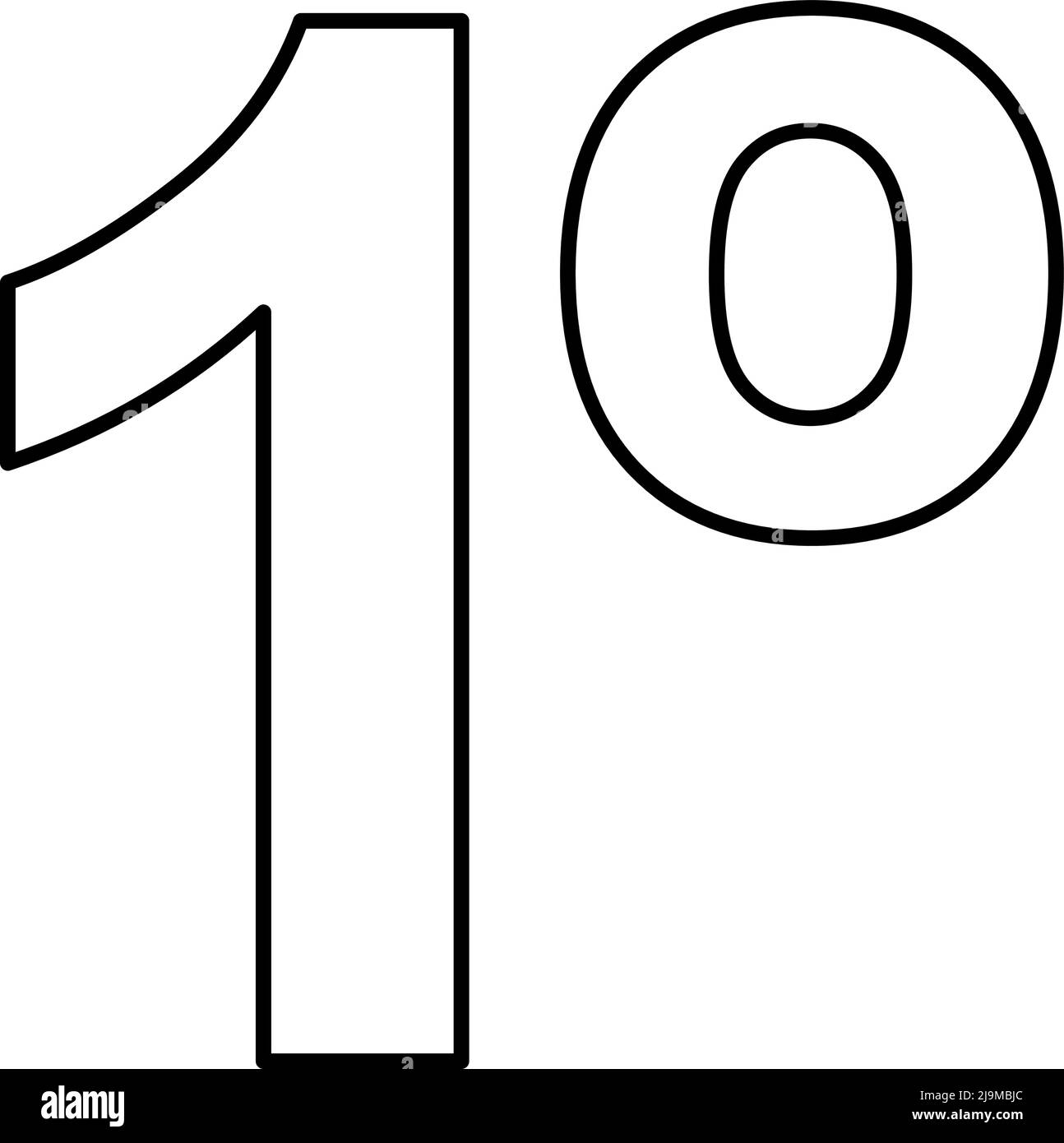 First sign, number one. Black outlines on white background. Stock Vector