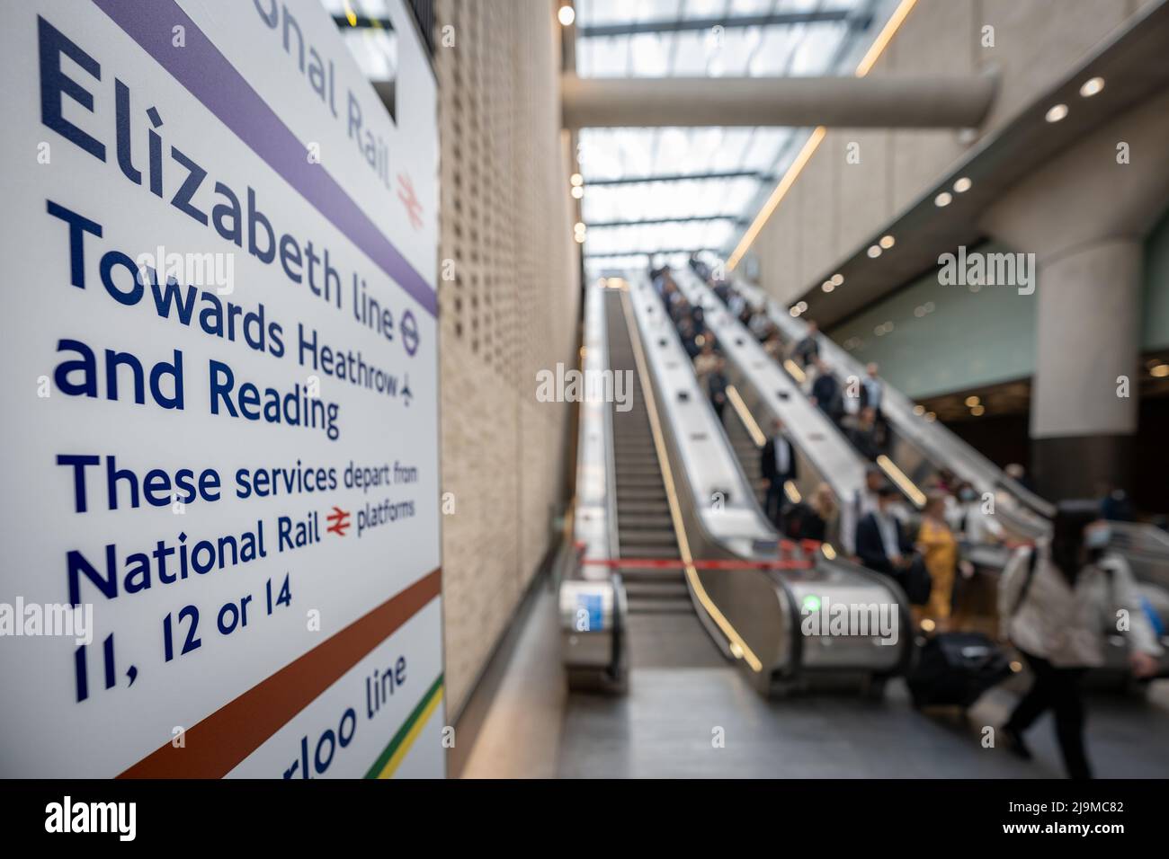 London, UK. 24th May 2022. Elizabeth Line at Paddington station opened at 06.33 on Tuesday morning for public use. The massive Crossrail railway construction project finally begins to function after 13 years with estimated costs nearly £19bn. Credit: Guy Corbishley/Alamy Live News Stock Photo
