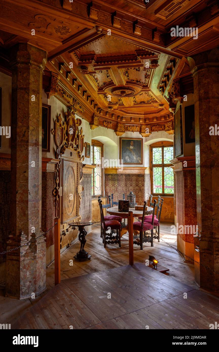 interior of Tratzberg castle in Tyrol Stock Photo