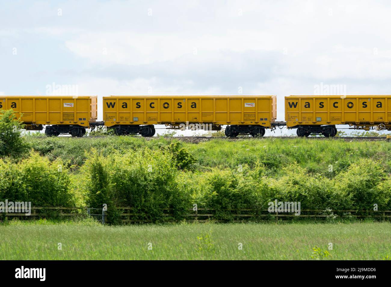 Wascosa wagons on a Network Rail train, Warwickshire, UK Stock Photo