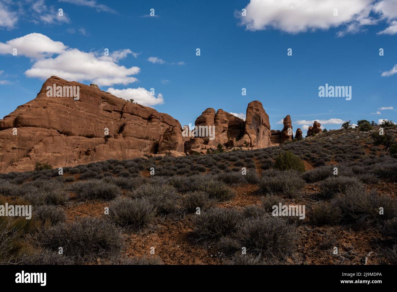 Slick Rock Fins Pop Up From The Desert Floor in Arches National Park ...