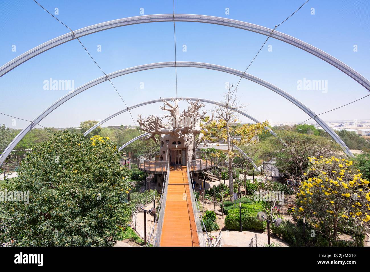 iew of bird tree house at Dubai Safari Park zoological garden,a home to