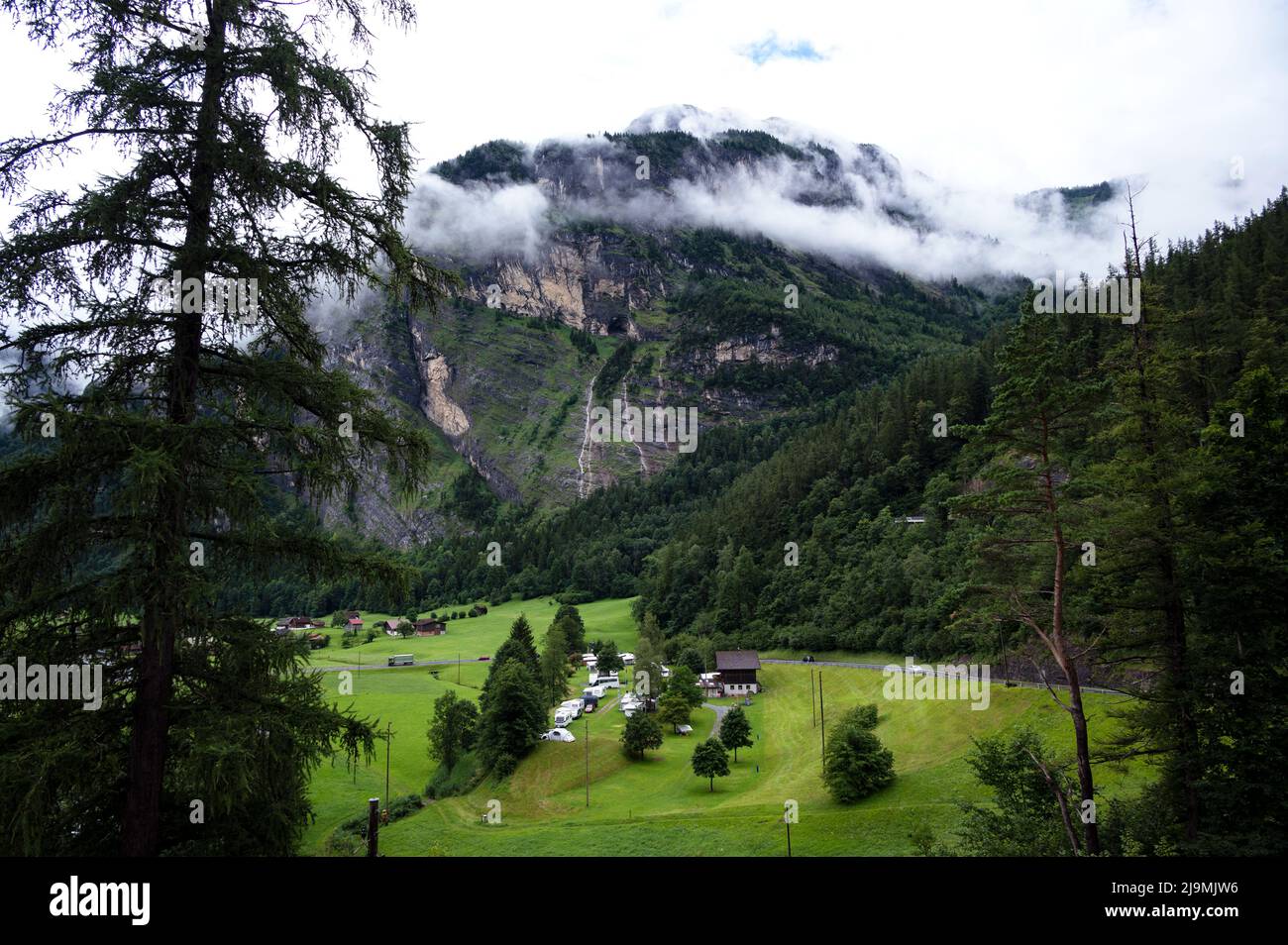 vw t5 camper van at camping des glaciers camp site at La fouly in the swiss  alps switzerland Stock Photo - Alamy