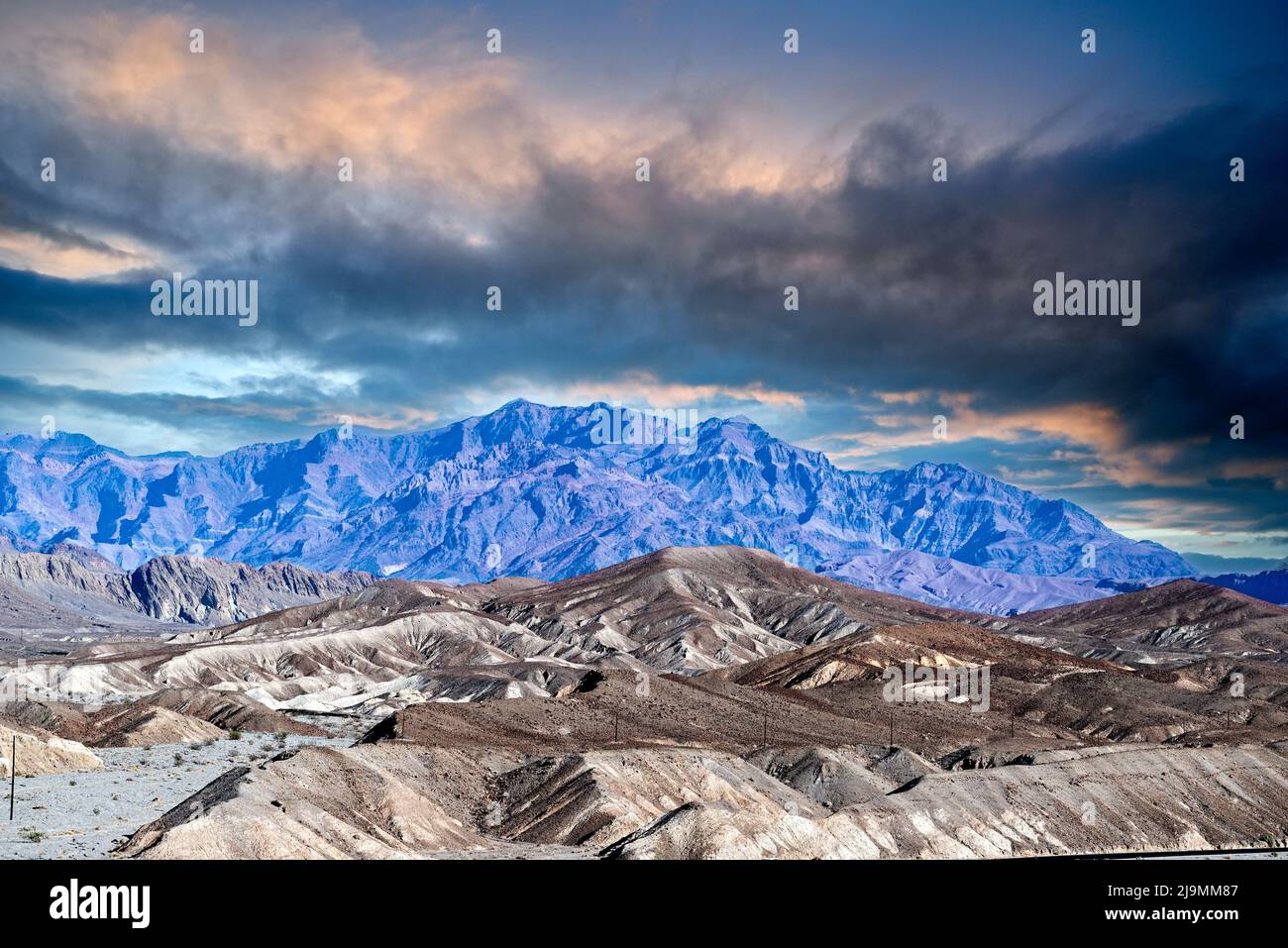 Blue Desert Mountains Stock Photo