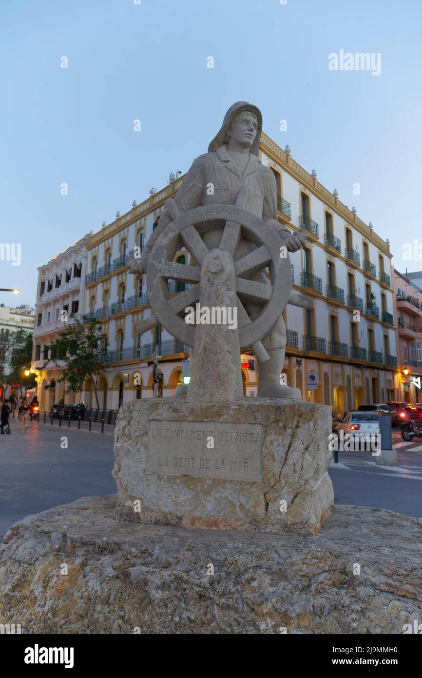 Seemann Denkmal, Ibiza Stadt, Ibiza, Eivissa, Balearen Inseln, Spanien, Europa Stock Photo