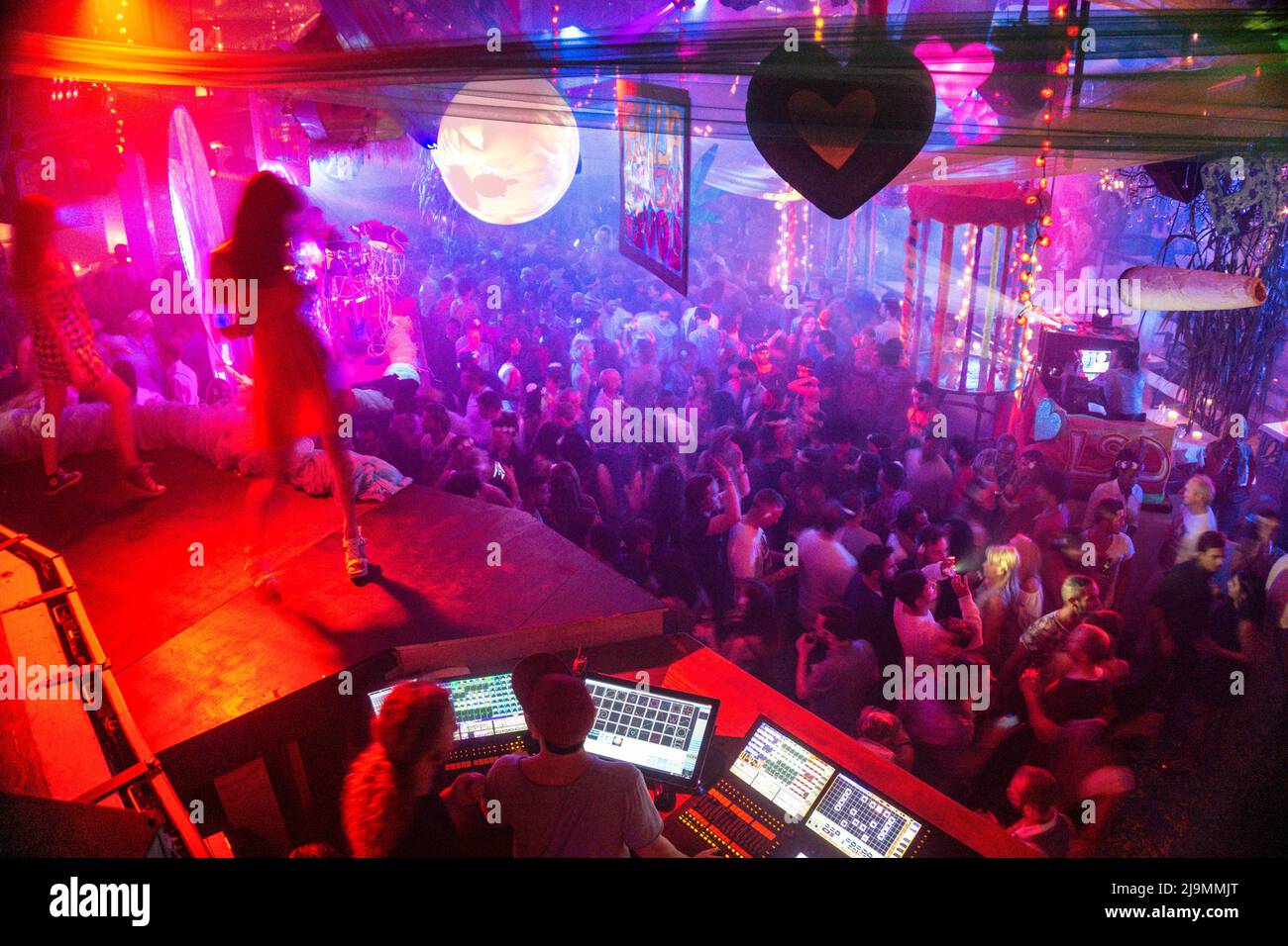 Pacha Club , DJ, Dancefloor,  Ibiza, Eivissa Stock Photo
