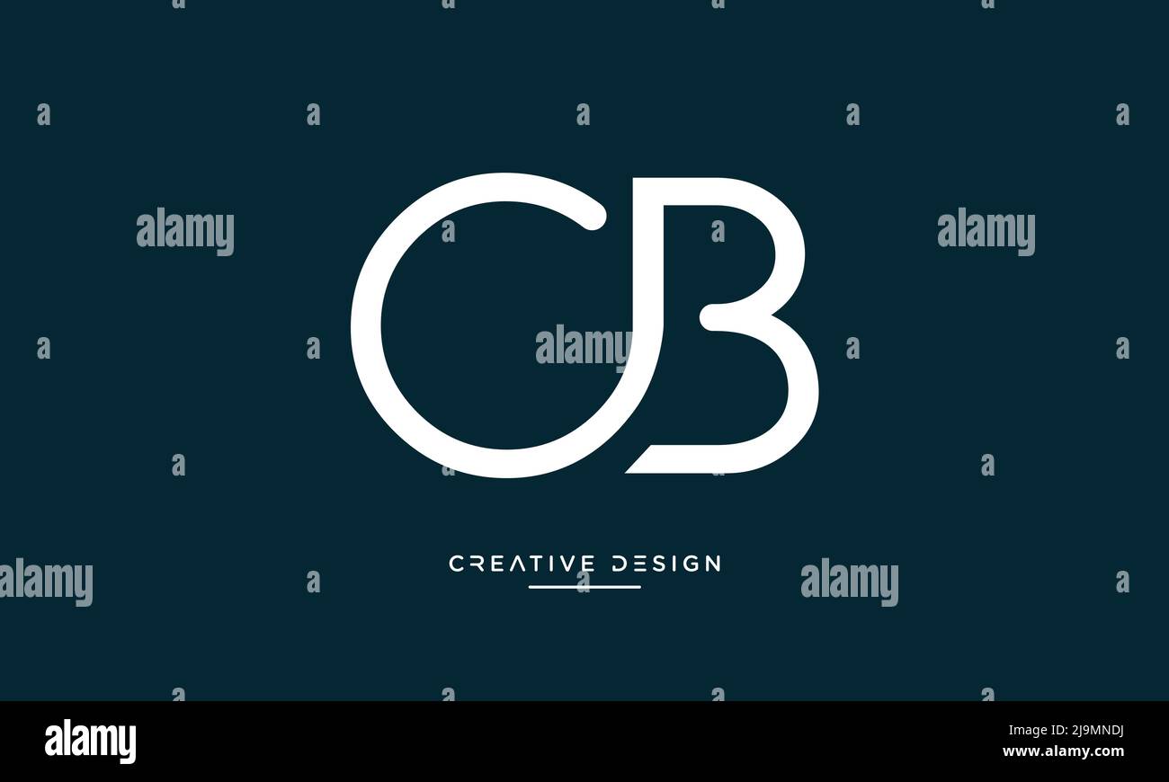 Alphabet Letters OB, BO Abstract Logo Vector Template Stock Vector