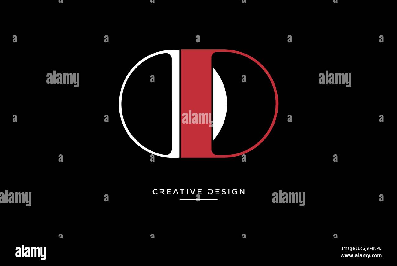 alphabet letter icon logo OD or DO Stock Vector