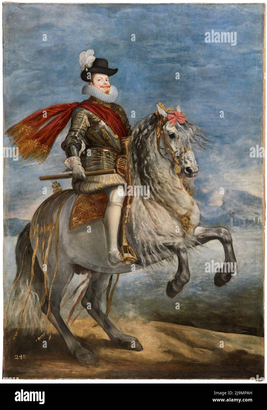 Title: Philip III on Horseback Creator: Diego Rodríguez de Silva y Velázquez Date: c. 1635 Dimensions: 300 x 212 cm Medium: oil on canvas Location: Museo Nacional del Prado Stock Photo