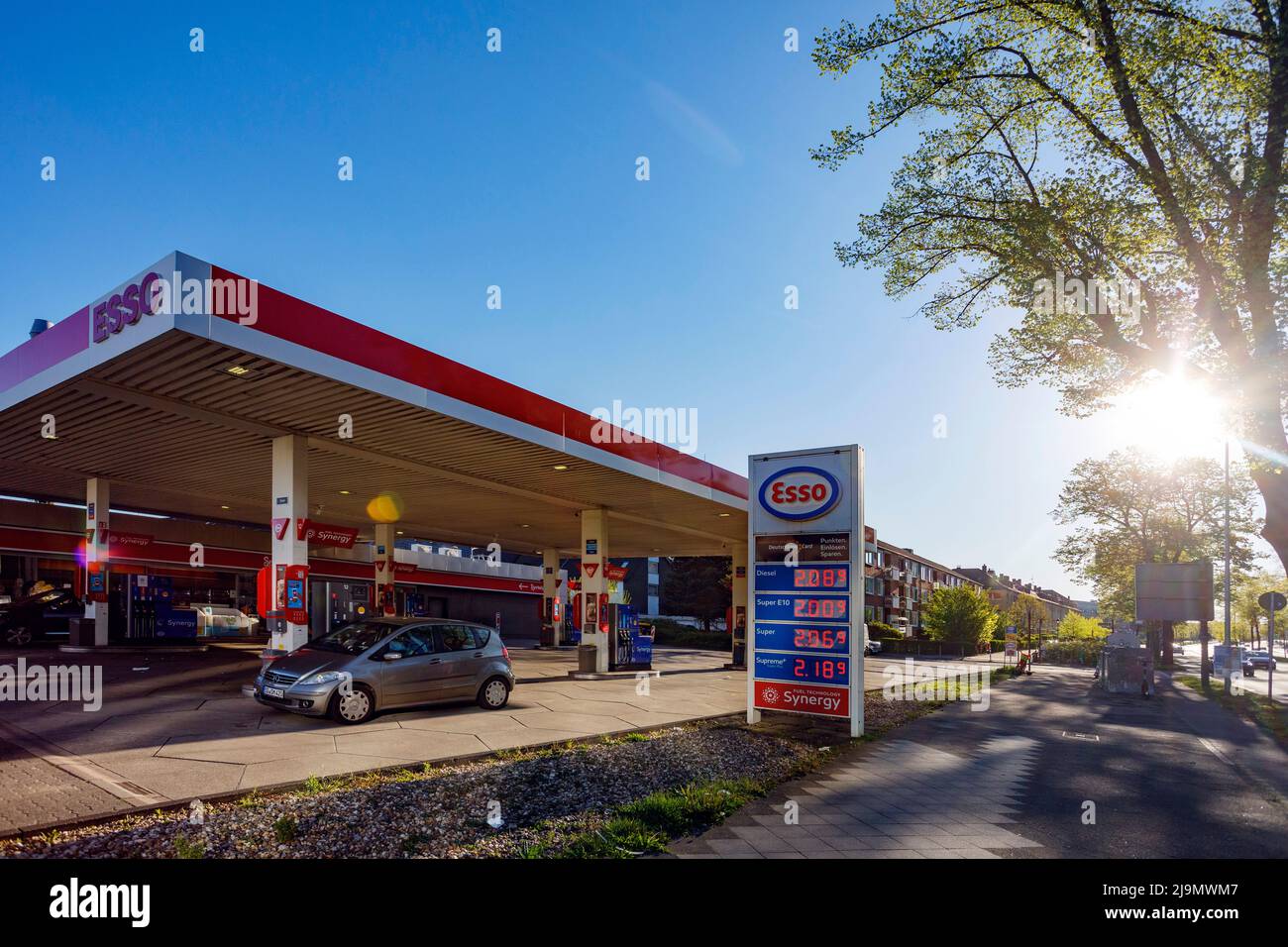 Esso Tankstelle an der Johannstraße Stock Photo