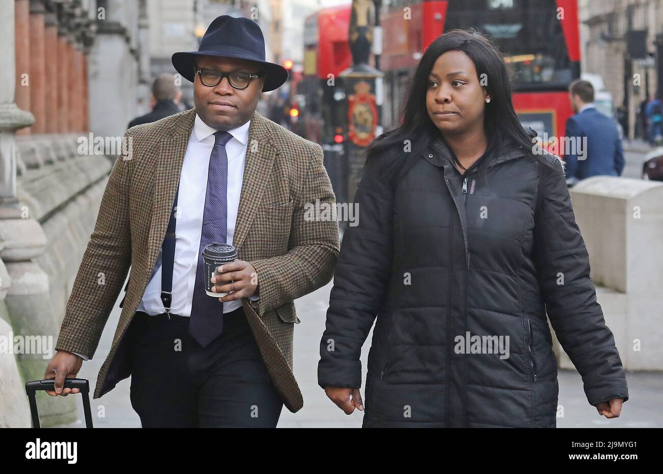 File photo dated 22/01/18 of Isaiah Haastrup's father Lanre Haastrup and mother Takesha Thomas arriving at the High Court in London. Two families who want to publicly name doctors involved in the treatment of their late children have been given the go-ahead to take their case to the Court of Appeal. The two children, Zainab Abbasi and Isaiah Haastrup, were both at the centre of life-support treatment disputes in the Family Division of the High Court in London.Issue date: Tuesday May 24, 2022. Stock Photo