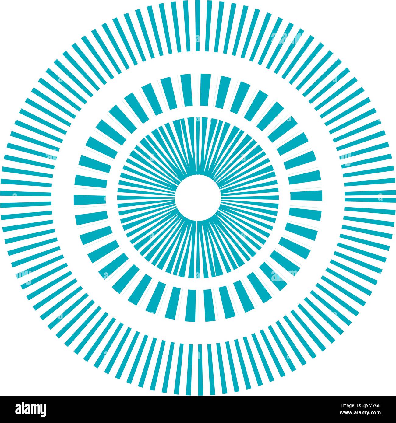 Geometric circle element with dashed lines. Geometric radial, radiating ...