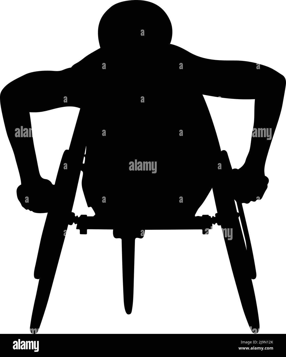 disabled male athlete in wheelchair black silhouette Stock Vector Image ...