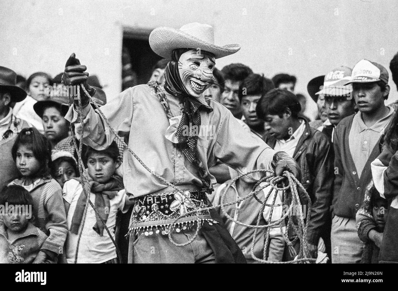 Mamacha Carmen pilgrimage and celebration in Paucartambo, Cusco, Peru Stock Photo
