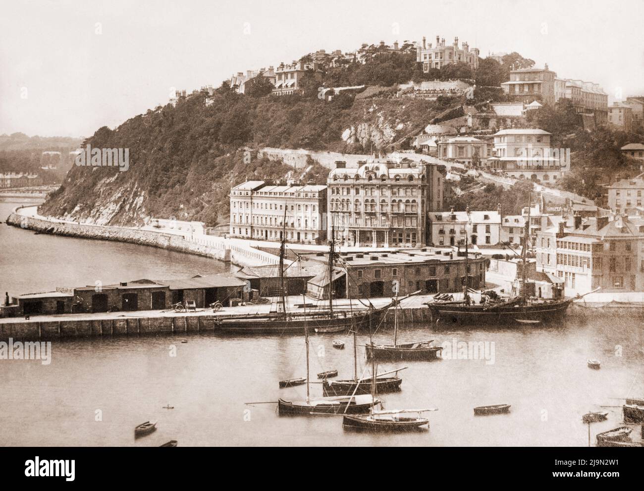 Harbour at Torquay, Devon, UK, about 1885 Stock Photo