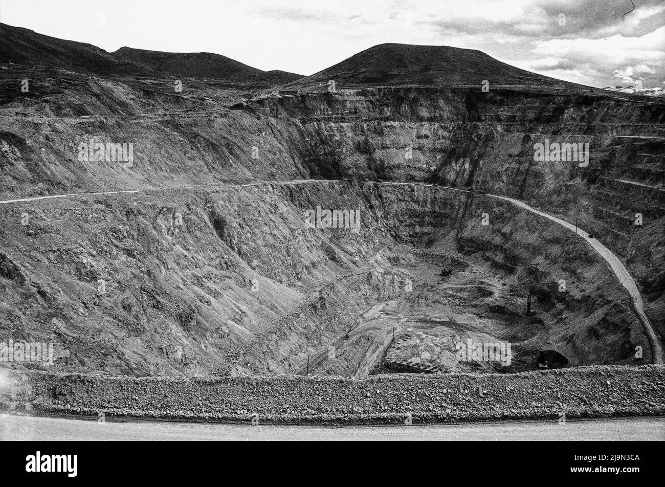Miners at Tintaya Mine in Cusco Region, Espinar Province, Yauri District, southeast of Yauri. Stock Photo