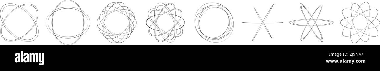 Random circles, circular rings geometric design element. Stock vector ...
