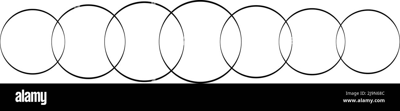 Intersecting, overlapping circles, rings. Stock vector illustration ...