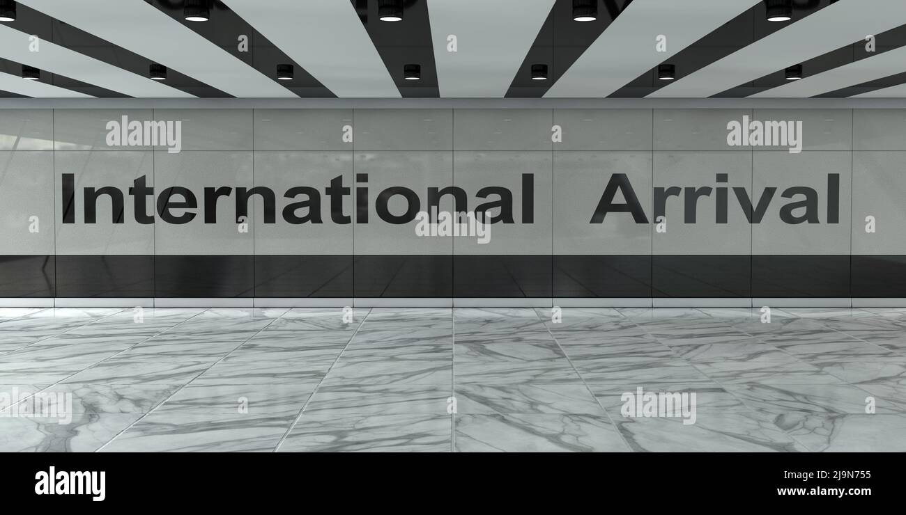 International Arrival Zone Of Airport Bus Or Train Station Interior