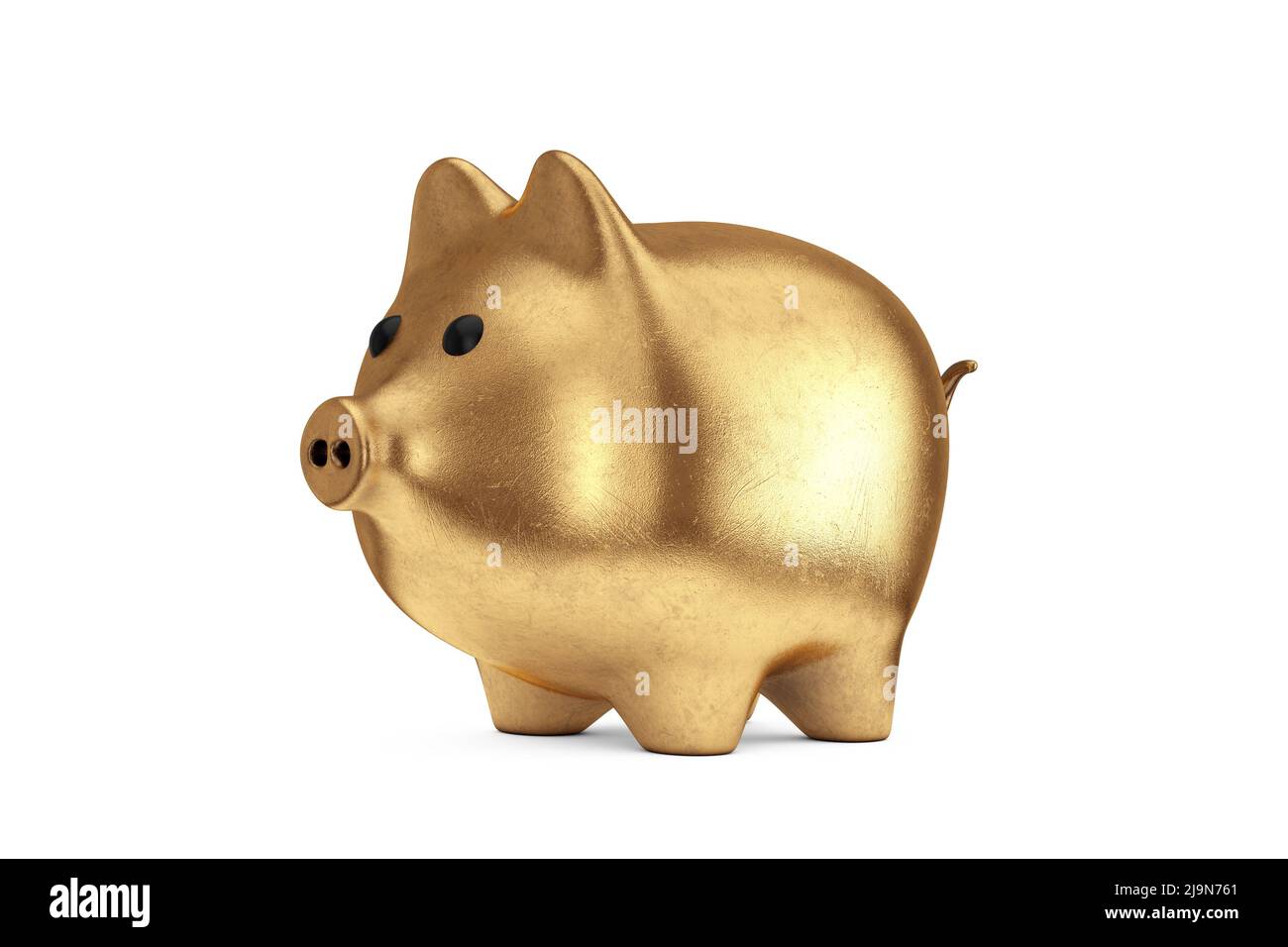 The Golden Pig piggy bank on white background Stock Photo - Alamy