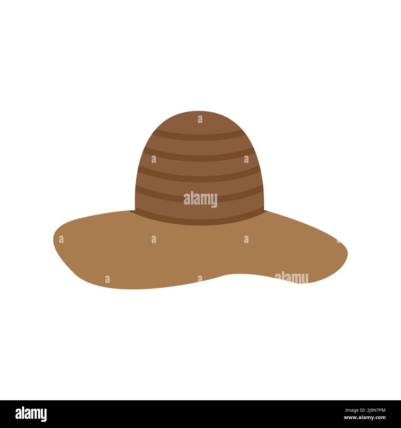 hat stripped brown color. on white background Stock Vector