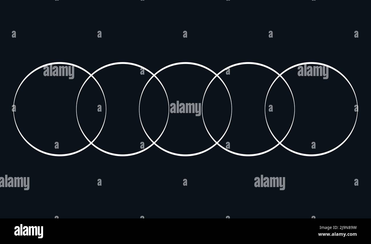 Intersecting, overlapping circles, rings. Stock vector illustration ...