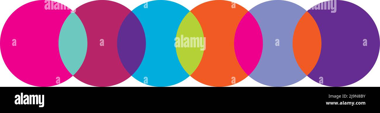 Intersecting, overlapping circles, rings. Stock vector illustration ...