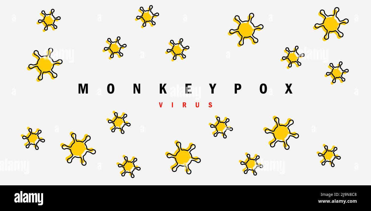 Banner with illustration of the yellow virus. The concept of the spread ...